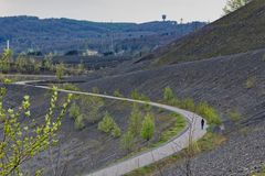 Haldenmotive, hier: Frühling auf den kargen Haldenabhängen