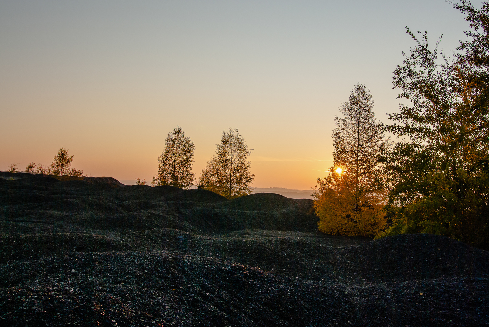 Haldenmotive, hier: Sonnenuntergang auf der Halde Lydia Camphausen