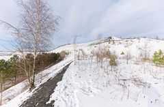 Haldenmotive, hier: Winterimpressionen auf der Bergehalde Göttelborn/Saar (9)