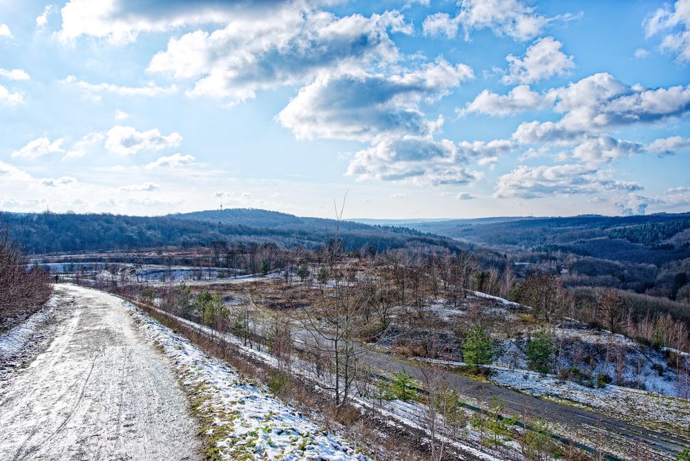 Haldenmotive, hier: Winterimpressionen auf der Halde Lydia Camphausen (Saarland)