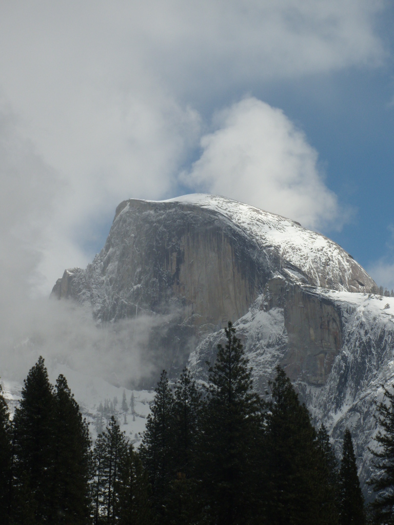 Half Dome in fog