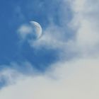 Half moon with clouds