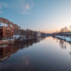 Halle (Saale) - Blick von der Genzmerbrück zum Sonnenuntergang