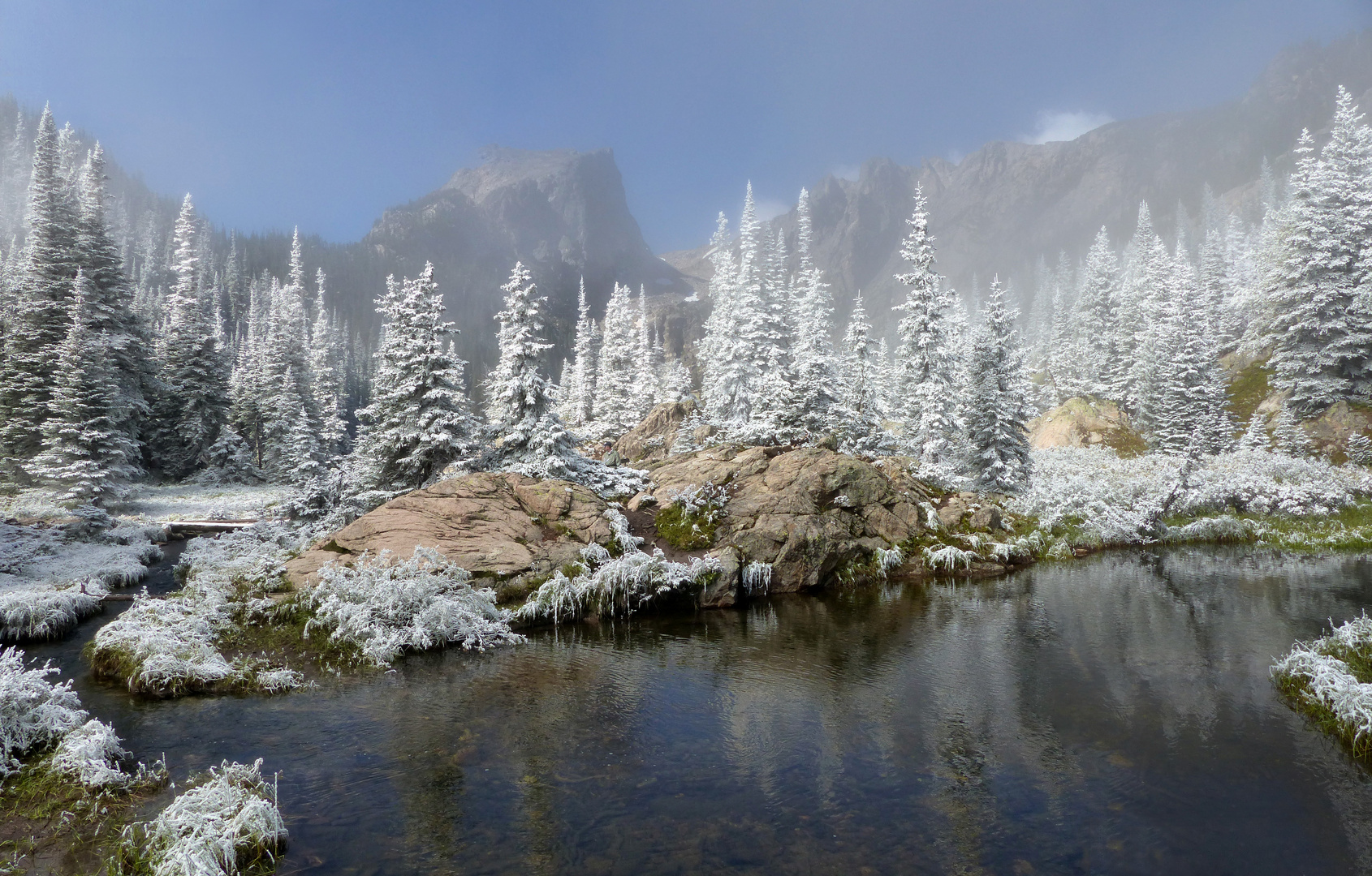 Hallet Peak im Rocky Mountain NP beim Dream Lake