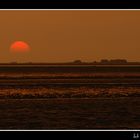 Hallig bei Sonnenuntergang