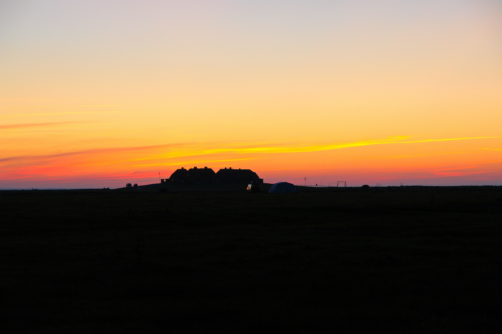 Hallig Hooge im Abendlicht