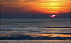 Hallig im Sonnenuntergang