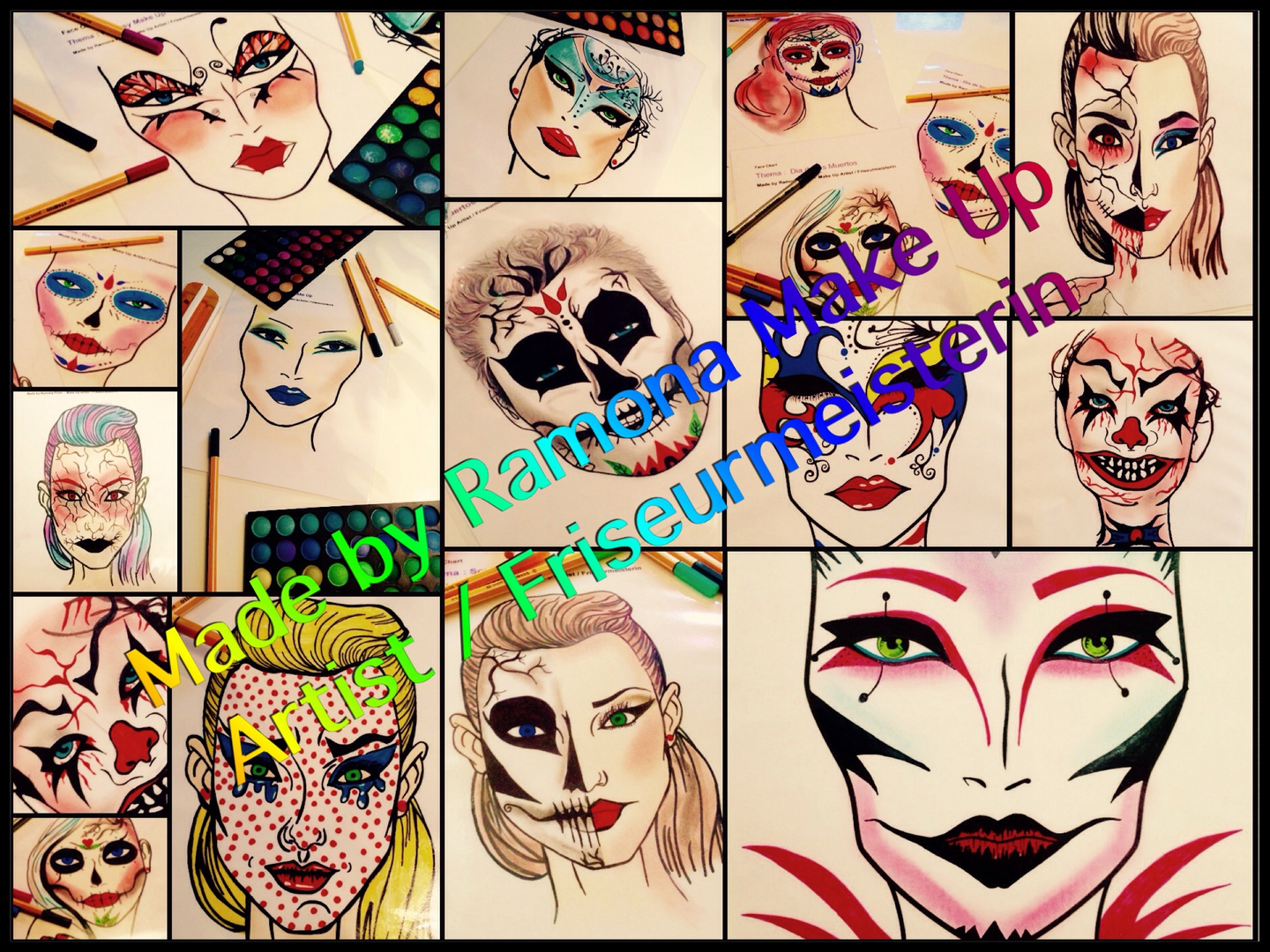 Halloween Face Chart (eigene Zeichnungen)