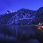 Hallstatt Panorama Blaue Stunde