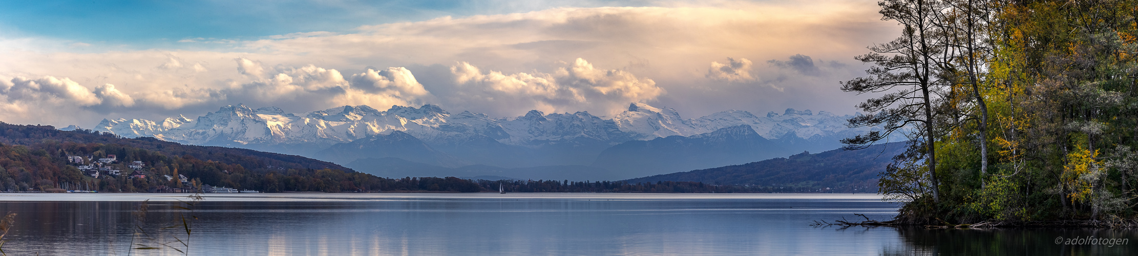 Hallwilersee mit Zentral-Alpen