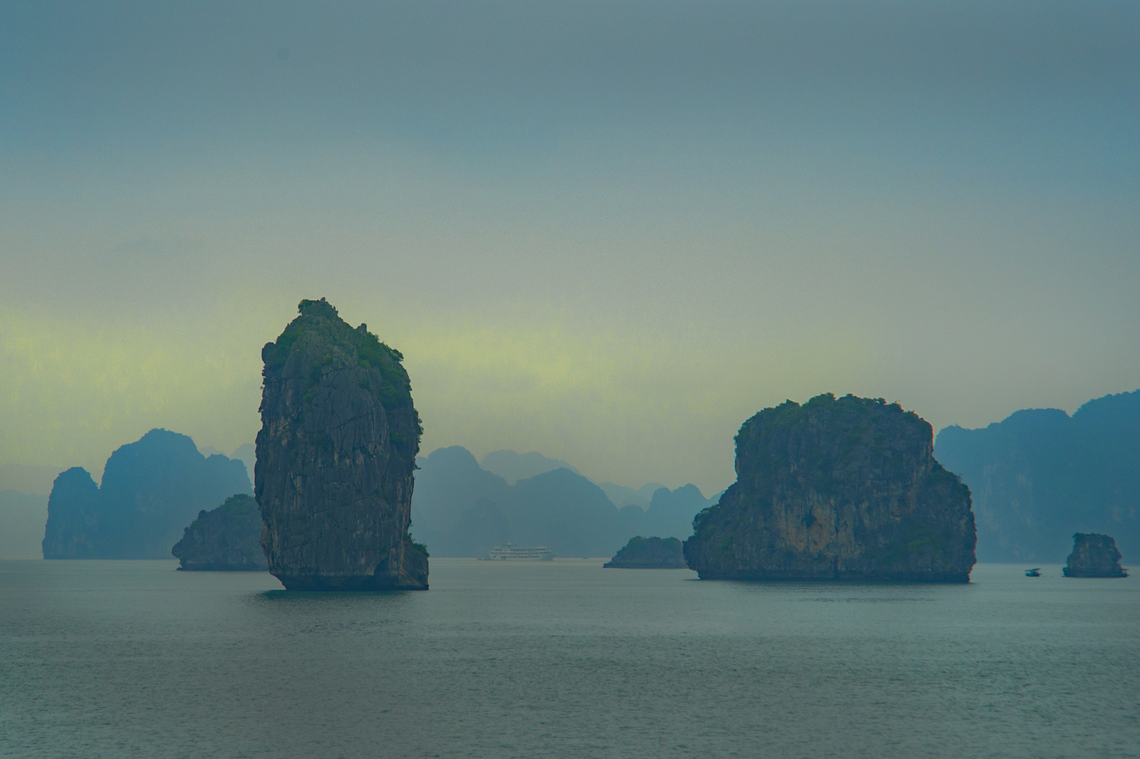 Halong Bay in sunset