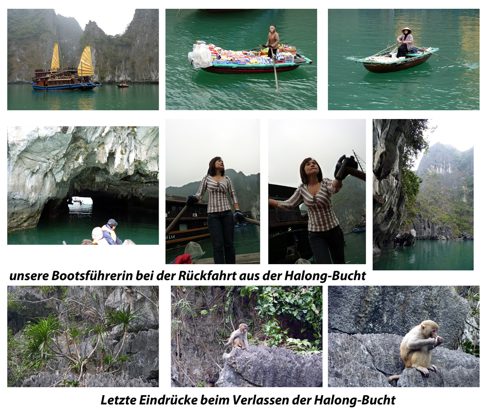 Halong Bucht - letzte Eindrücke beim Verlassen der Bucht