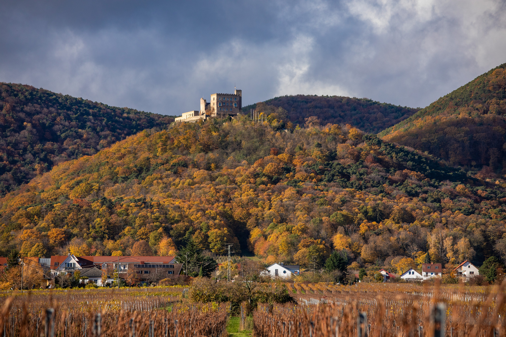 Hambacher Schloss im spätherbstlichen Kleid