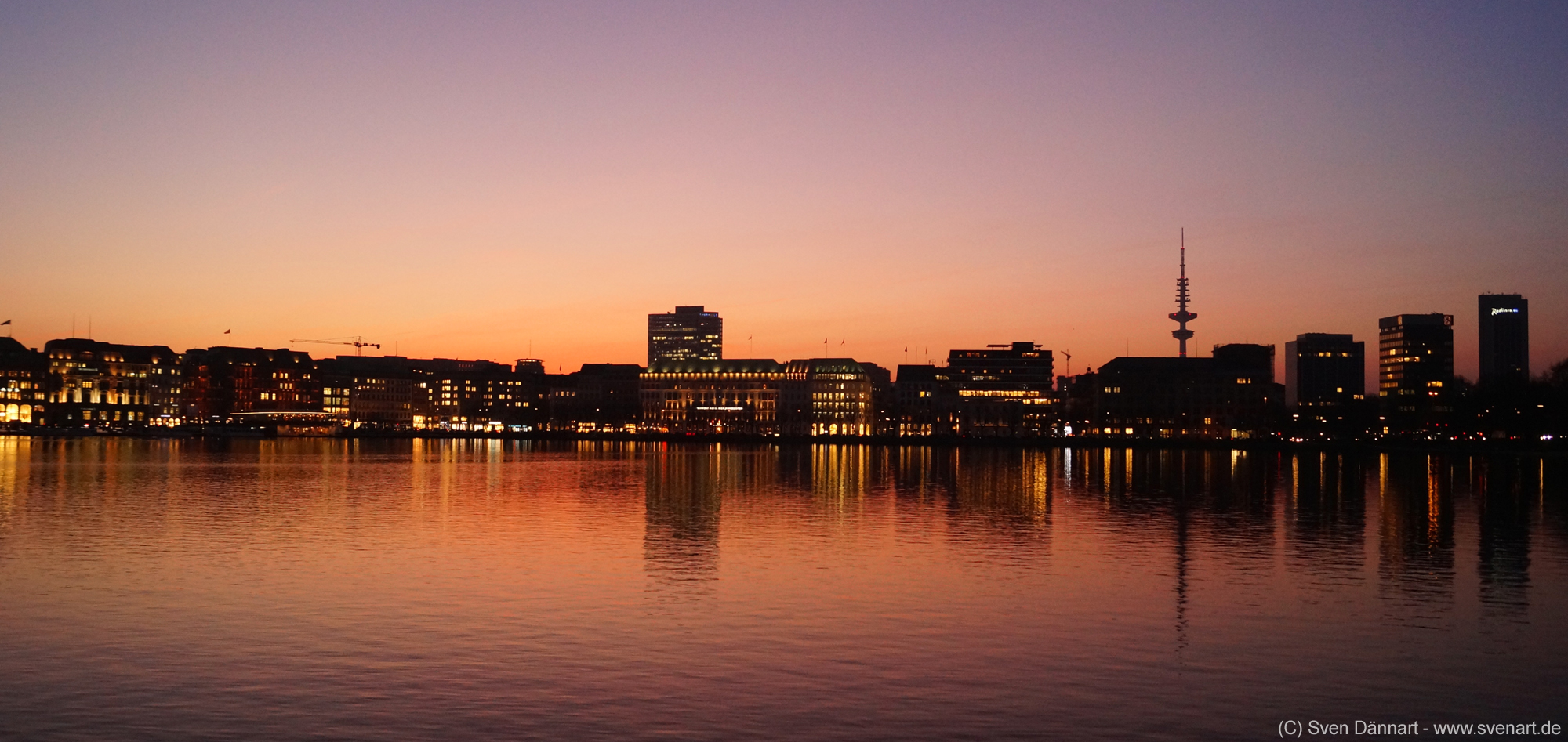 Hamburg Alster Sonnenuntergang