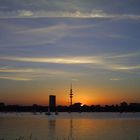 hamburg beim sonnenuntergang