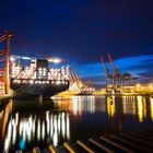 Hamburg Containerhafen in der Blauen Stunde