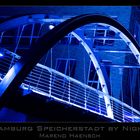 Hamburg - Fußgängerbrücke bei Nacht