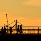 Hamburg Hafen im Sonnenuntergang