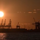 Hamburg Hafen Sonnenuntergang