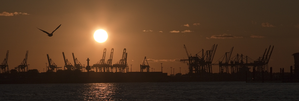 Hamburg Hafen Sonnenuntergang