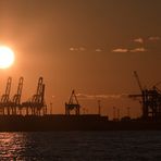 Hamburg Hafen Sonnenuntergang