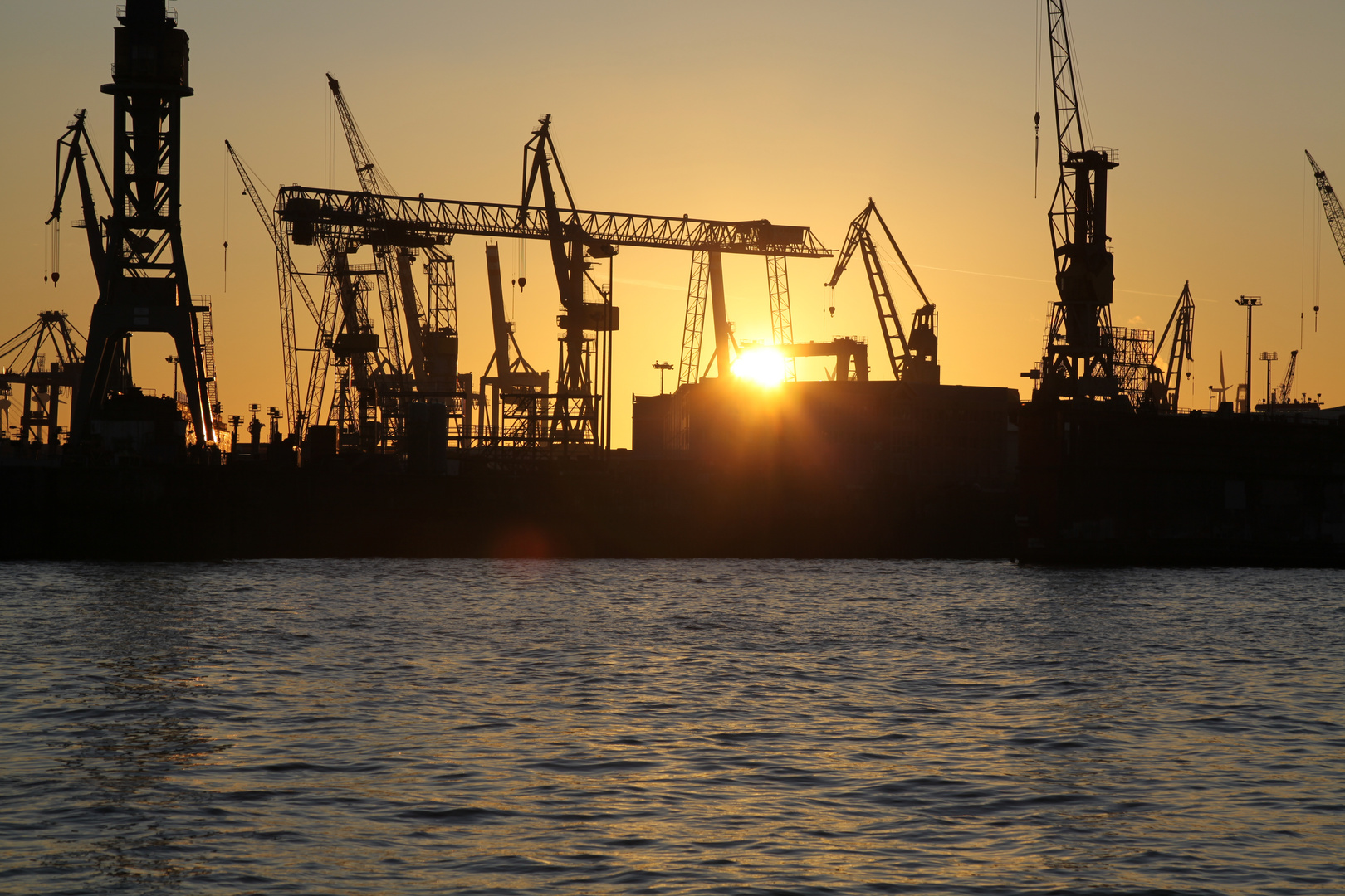 Hamburg Harbour Sunset