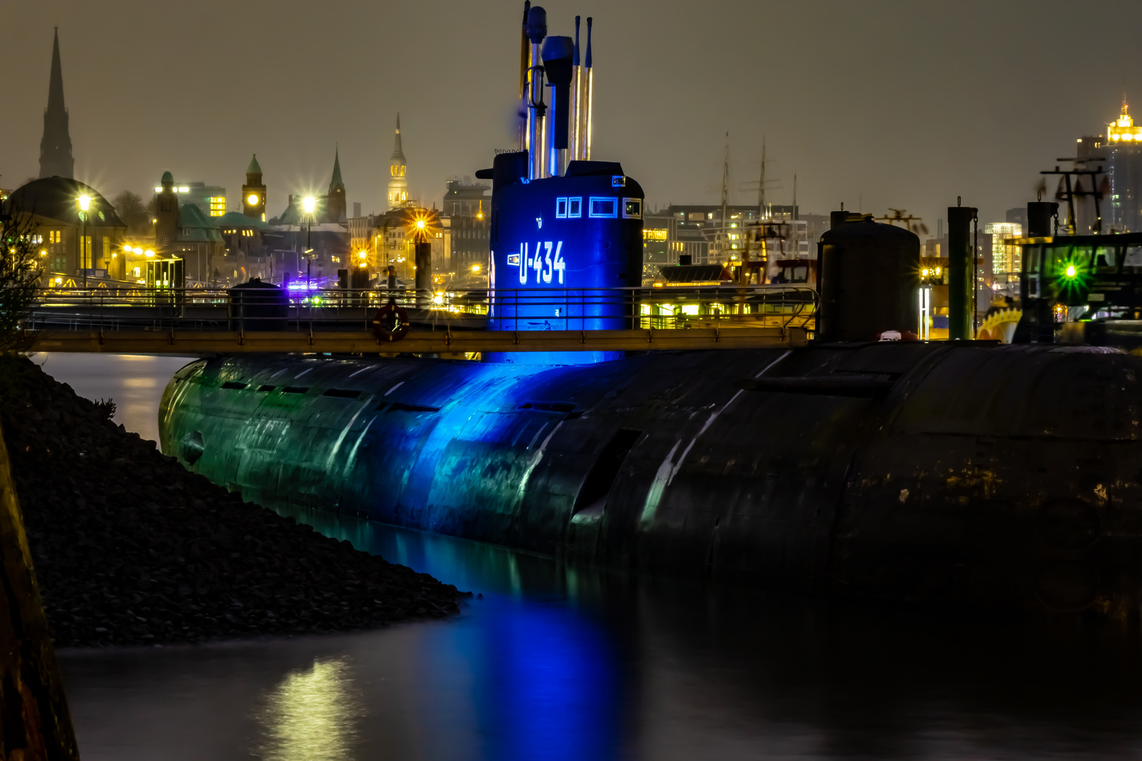 Hamburg , meine Perle -  bei Nacht