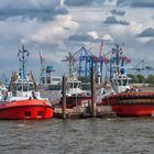 Hamburg Ovelgönne, parkende Schlepper