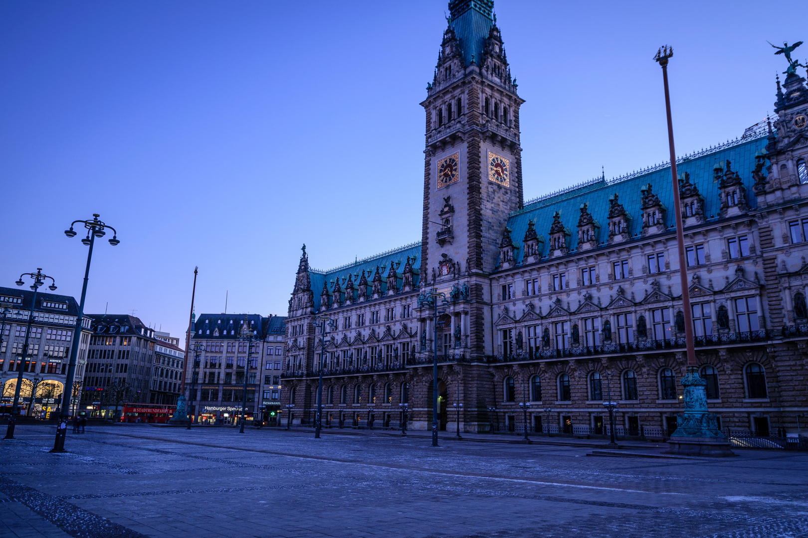 Hamburg Rathausmarkt Blue Hour