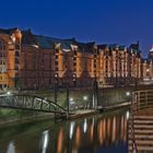 Hamburg Speicherstadt am Kehrwieder bei Nacht