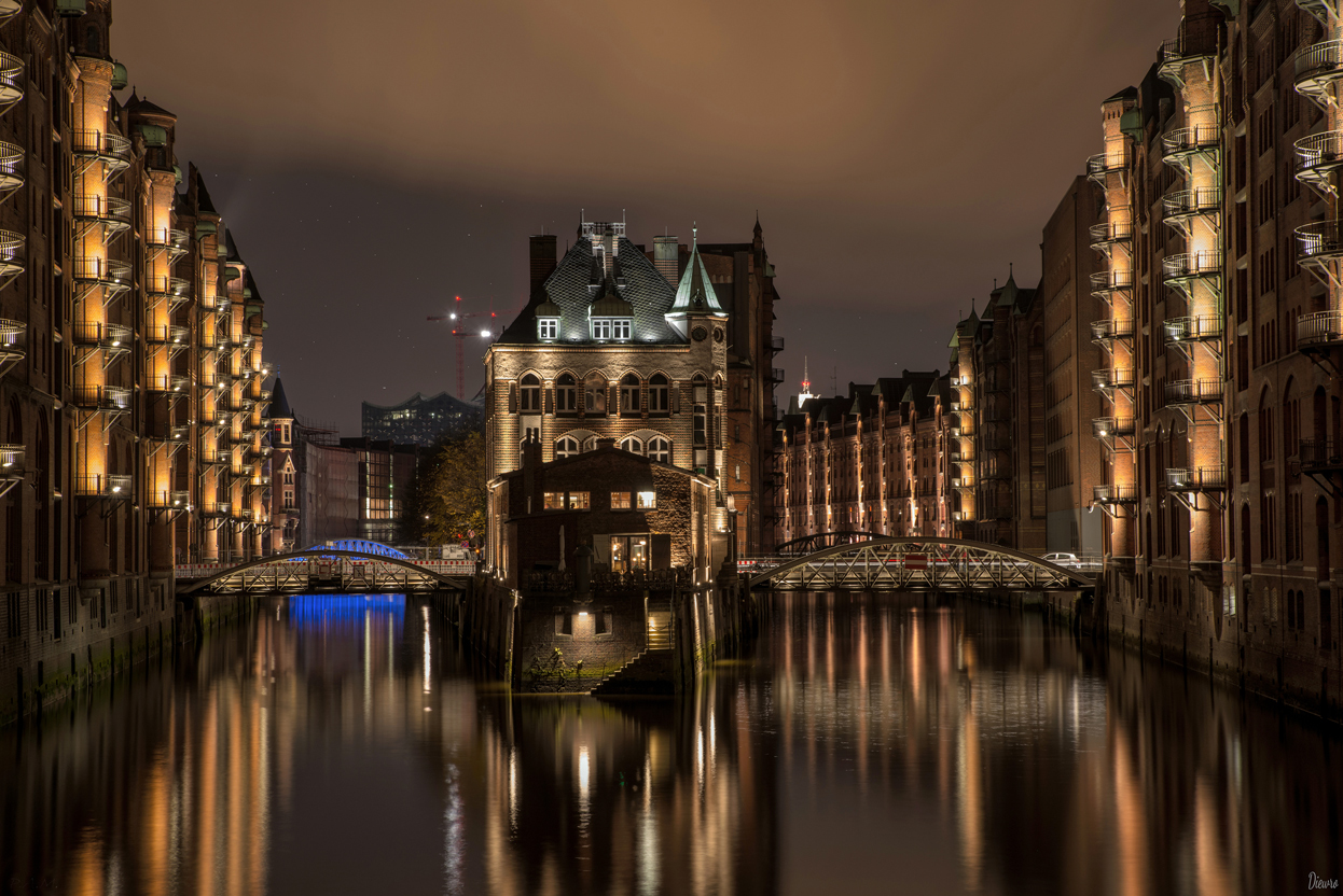 Hamburg Speicherstadt bei Nacht