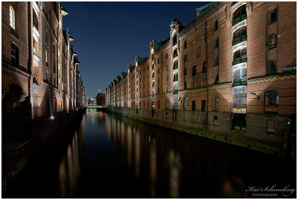 Hamburg Speicherstadt bei Nacht