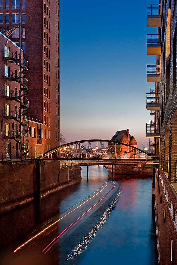 Hamburg Speicherstadt - Blick auf die Hafenpolizeiwache