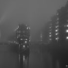 Hamburg Speicherstadt - Wasserschlößchen in Nebel