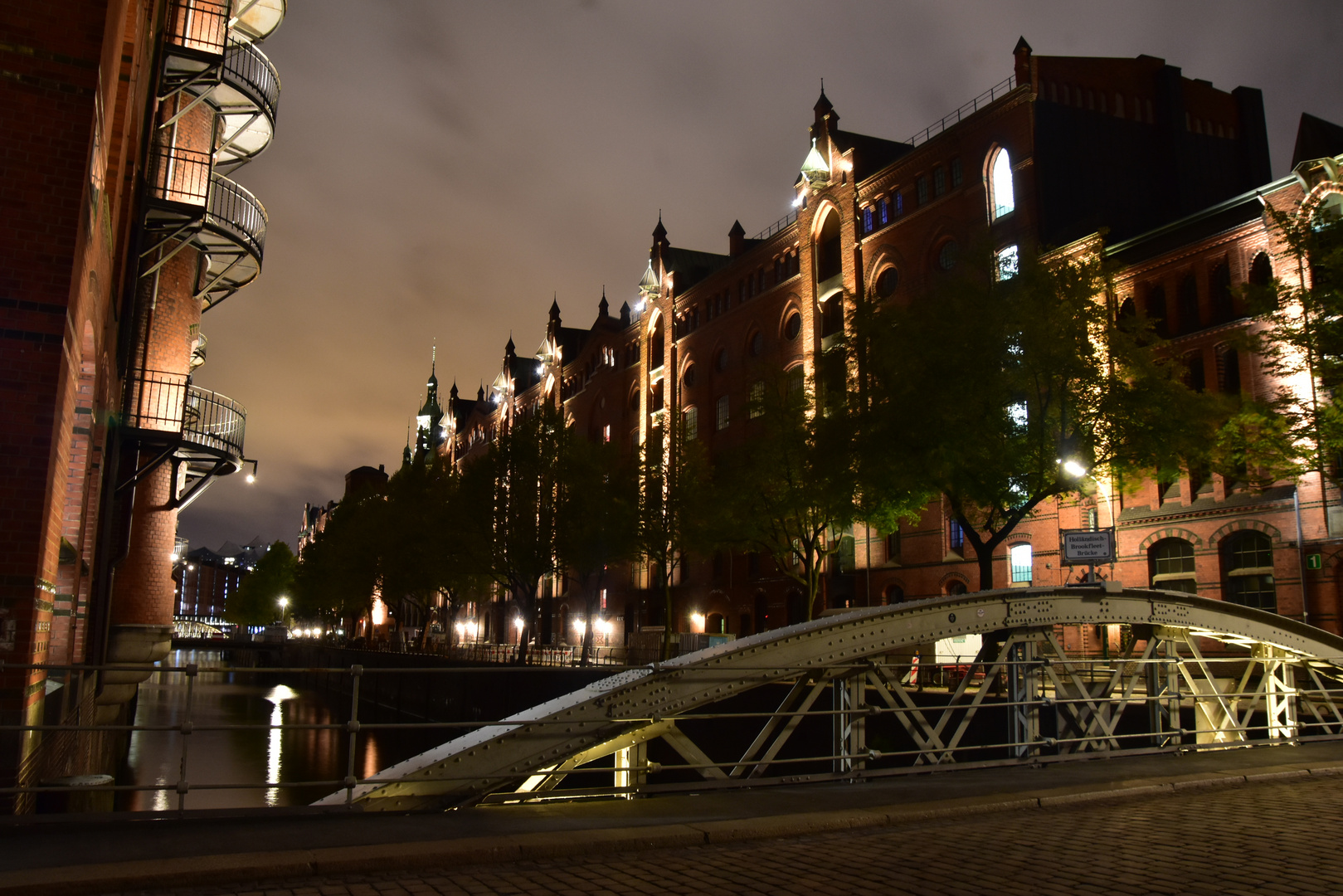 Hamburg Speicherstand bei Nacht