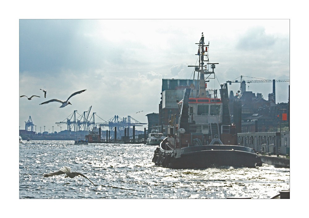 Hamburg St. Pauli - Blick von den Landungsbrücken.