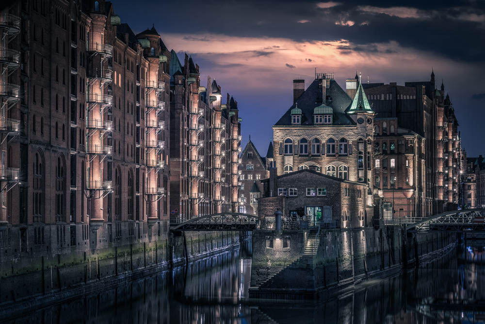 Hamburg Wasserschlösschen im Abendlicht