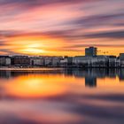 Hamburger Binnenalster zum Sonnenuntergang