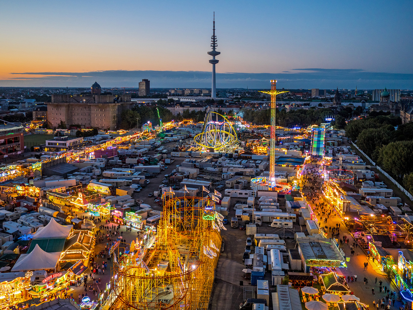 Hamburger Dom, aus dem Riesenrad