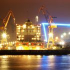 Hamburger Hafen bei Nacht