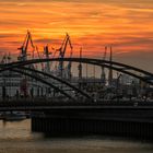 Hamburger Hafen - Sonnenuntergang