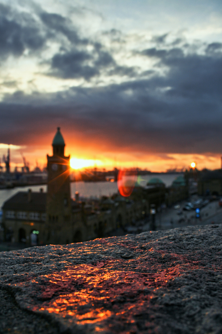 Hamburger Hafen Sonnenuntergang