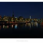 Hamburger-Impressionen " Blick von der Niederbaum-Brücke, bei Nacht ....."