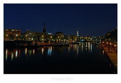 Hamburger-Impressionen " Blick von der Niederbaum-Brücke, bei Nacht ....."