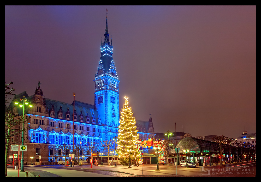 Hamburger Rathaus illuminiert (2004) /2,