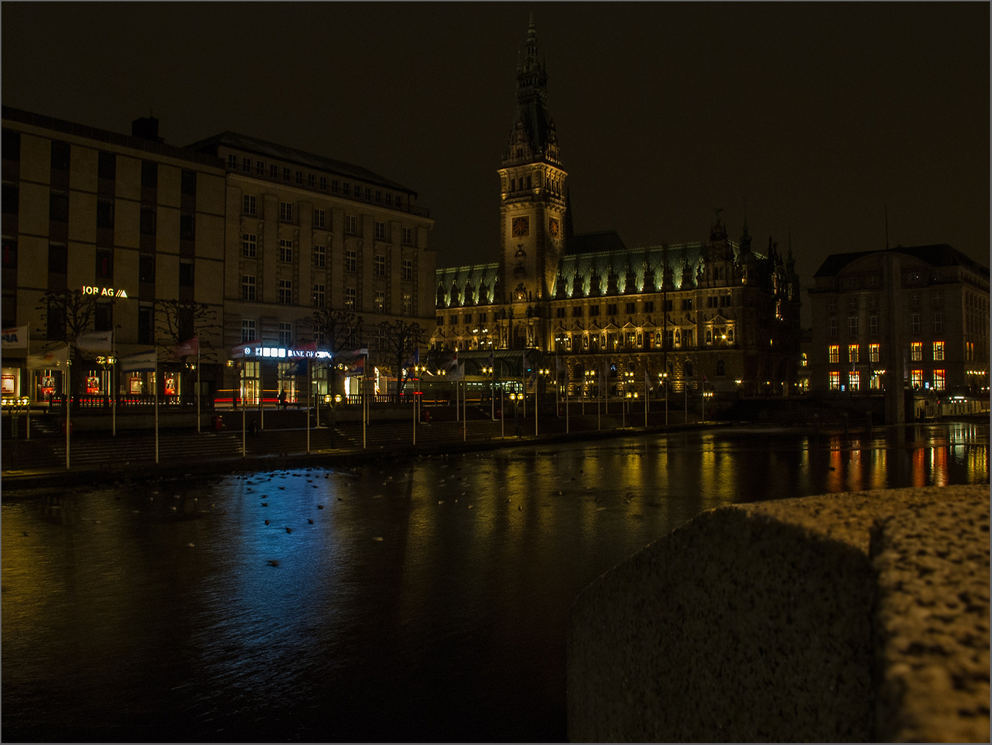 Hamburger Rathaus im Januar......