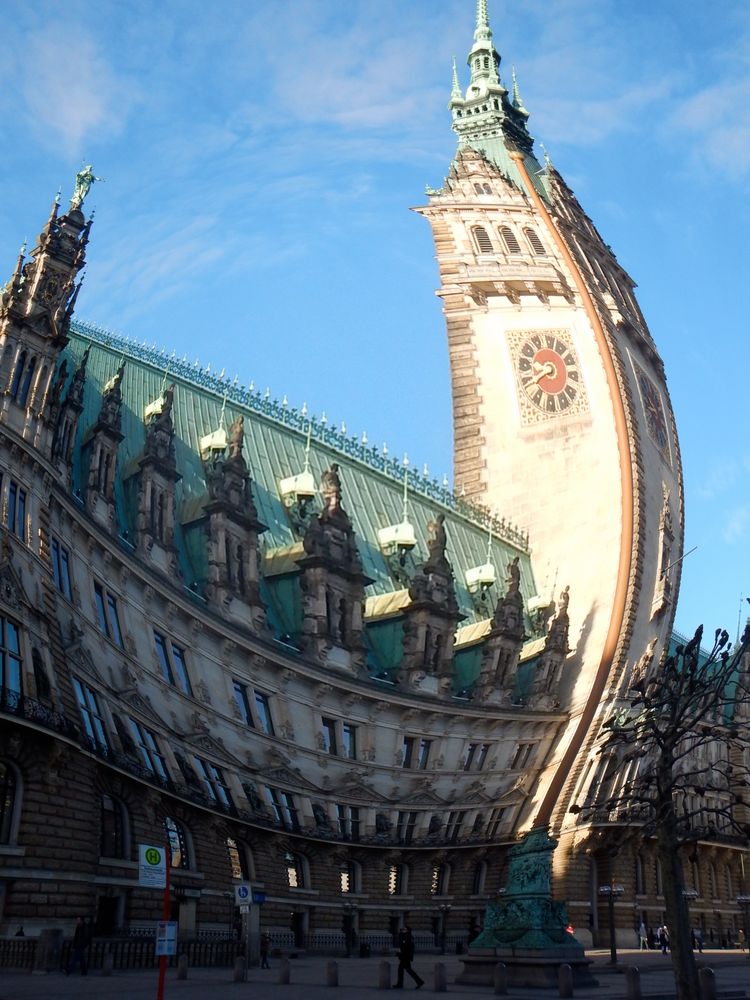 Hamburger Rathaus mit Fischauge