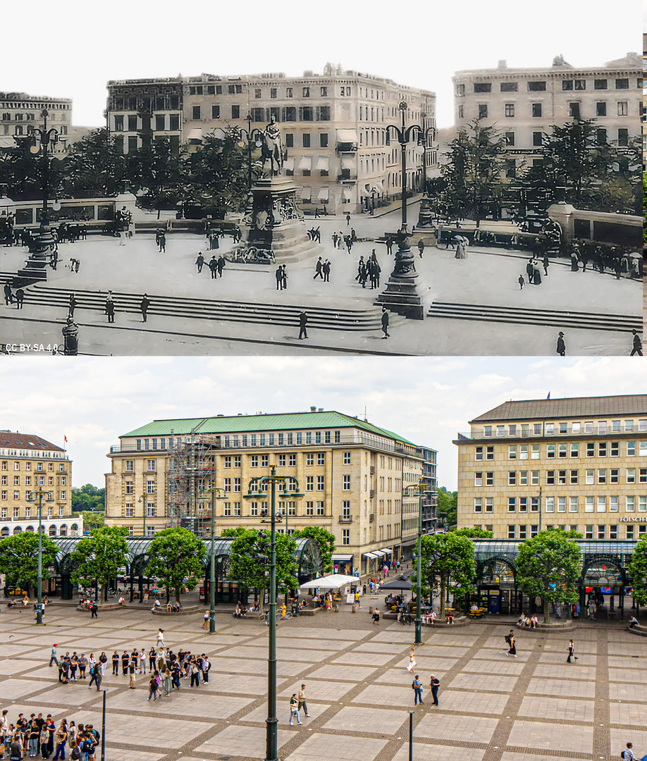 Hamburger Rathausmarkt früher und heute