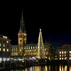 Hamburger Rathausmarkt weihnachtlich geschmückt