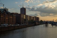 Hamburger Speicherstadt am Abend